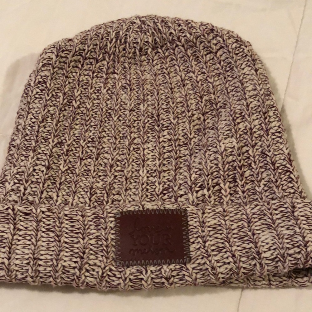 Love your melon knitted burgundy and white